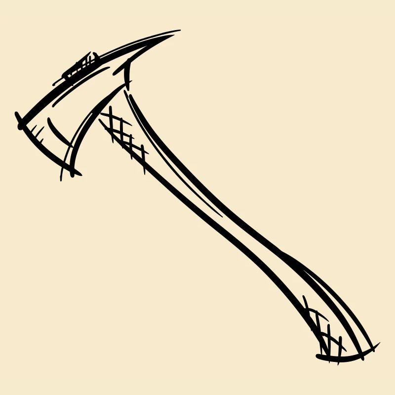 Dessin de hache / hache de pompier. Pompier.