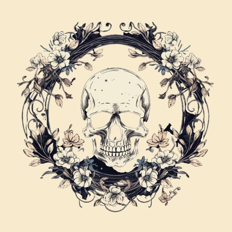 Whimsical Skull Circle