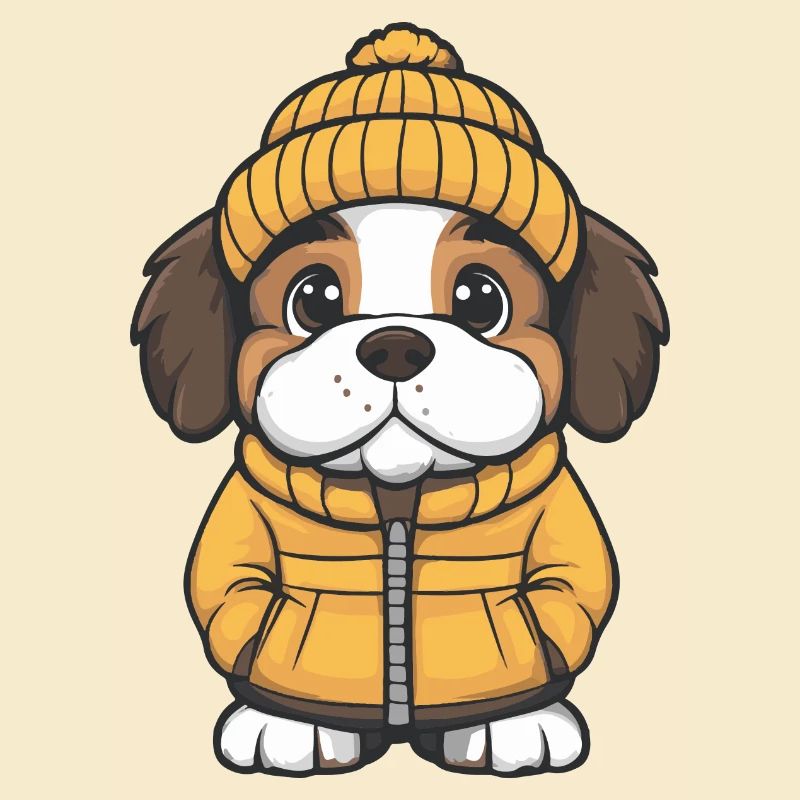 Chien Saint-Bernard Hiver