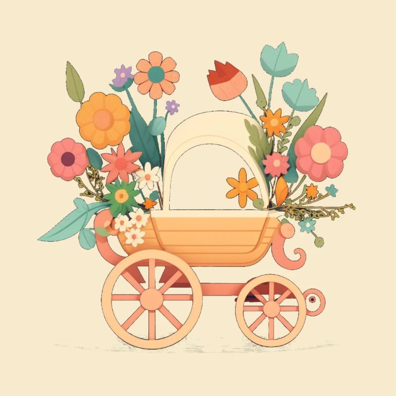 Blumiger Kinderwagen 4