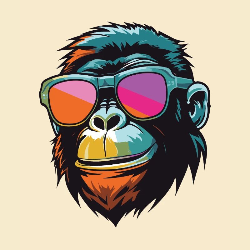 Affe Kopf Cool Monkey