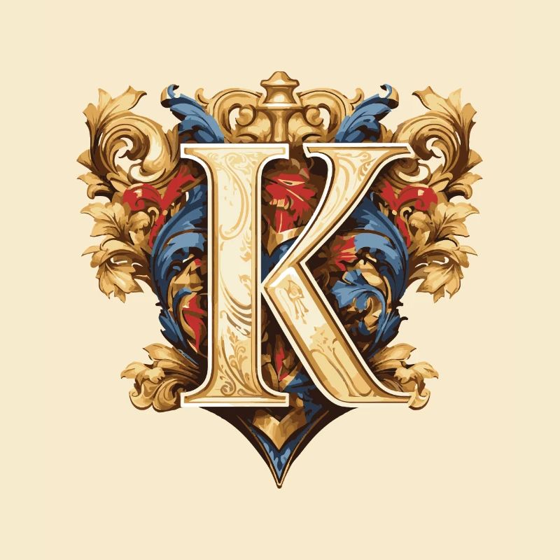 K Buchstabe Logo Krone