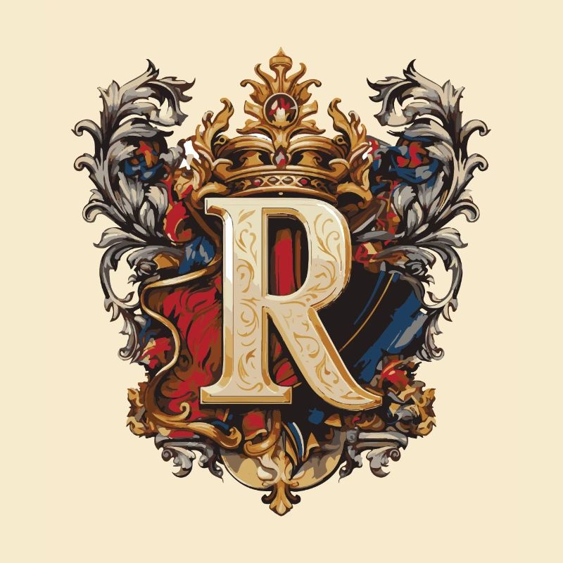 R Buchstabe Logo Krone