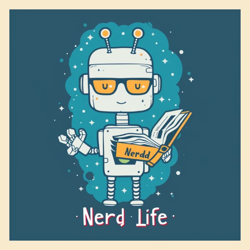 Cute Nerd Robot