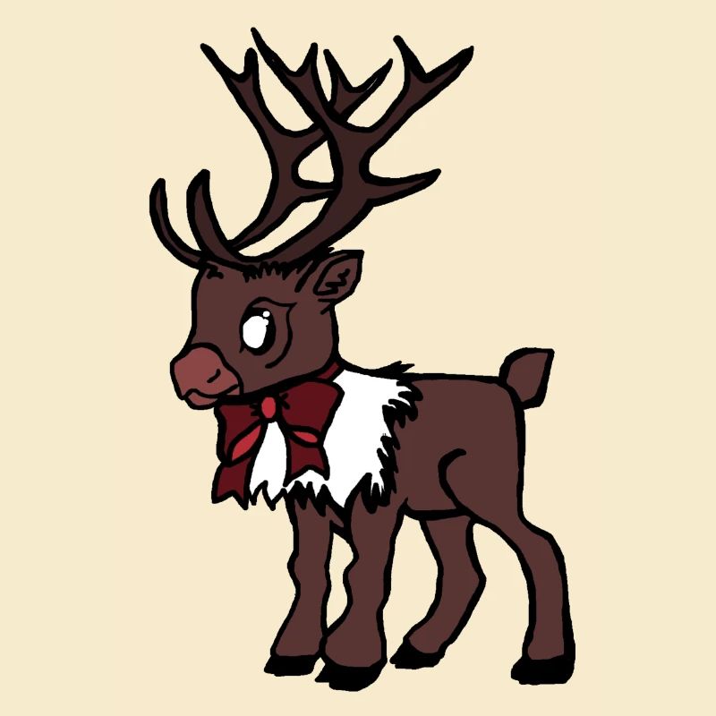 Reindeer with a bow