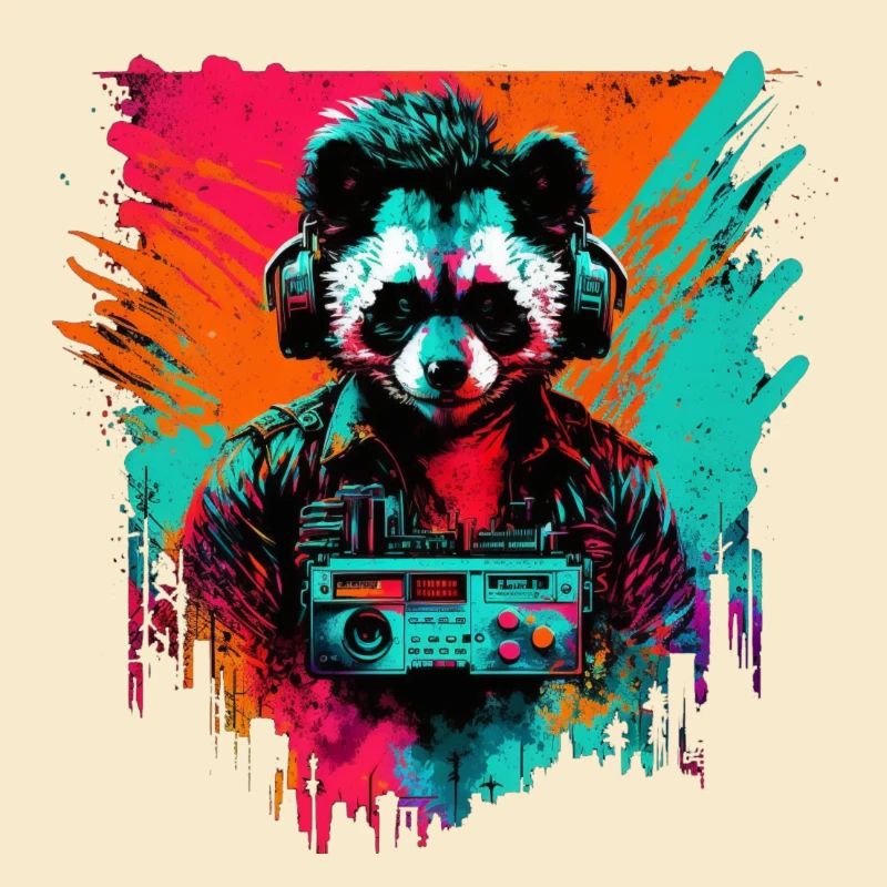 Synthpanda Panda futuristischen Synthwave-Stil