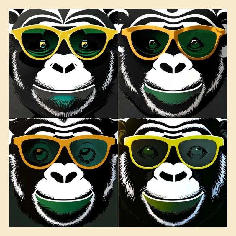 4 hyper stylish chimpanzee with glasses and cap