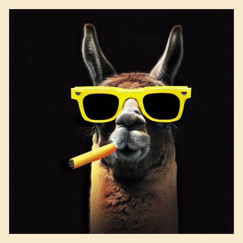 Cool llama with sunglasses