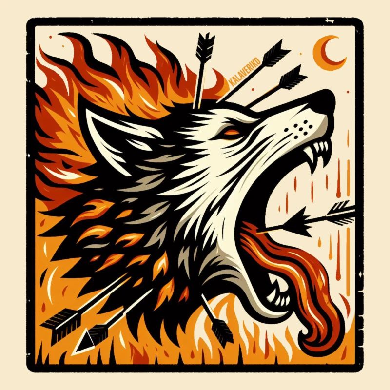 Wolf mit Pfeilen