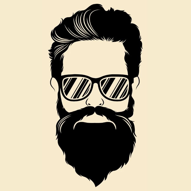 hipster kopf bart cool
