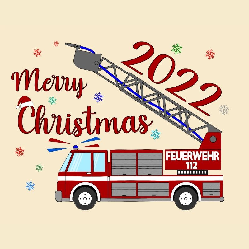 Fire engine Merry Christmas 2022