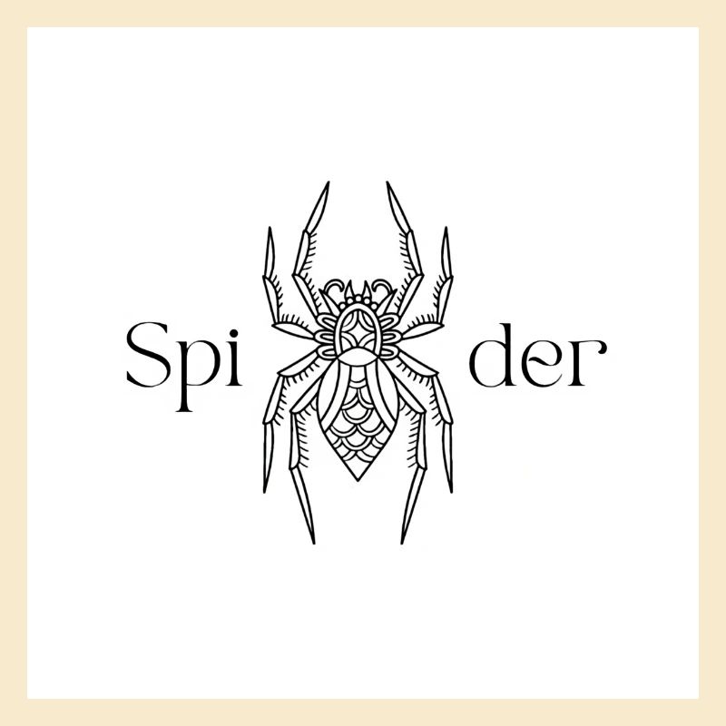 Noir Blanc Simple Spider Logo
