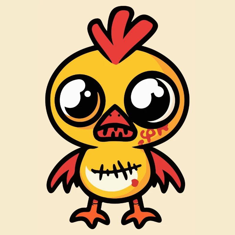 Chicken Halloween Comic Zombie