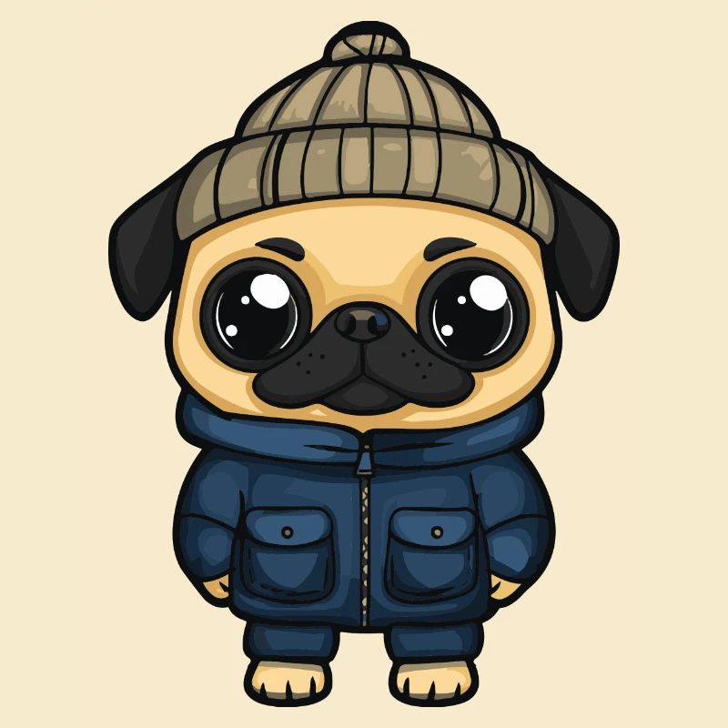 Pug Dog Stylish
