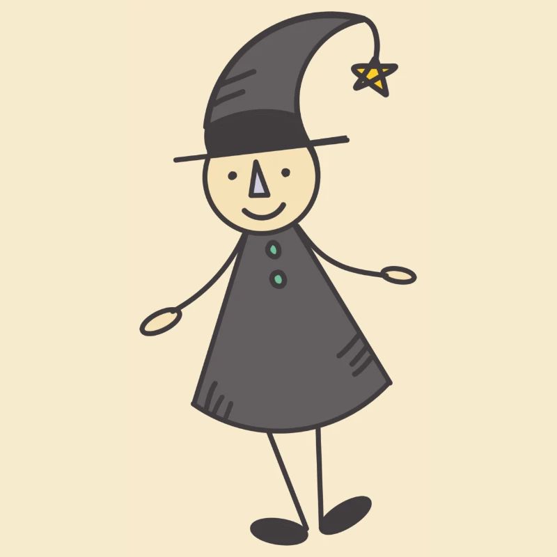 Stylized little witch