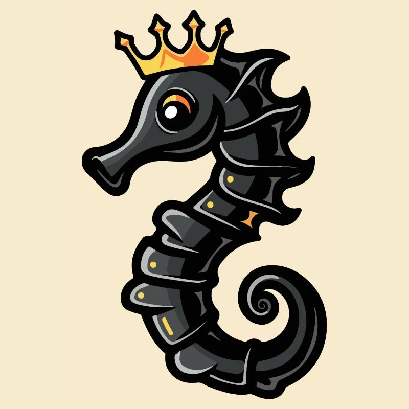 Couronne de bande dessinée hippocampe