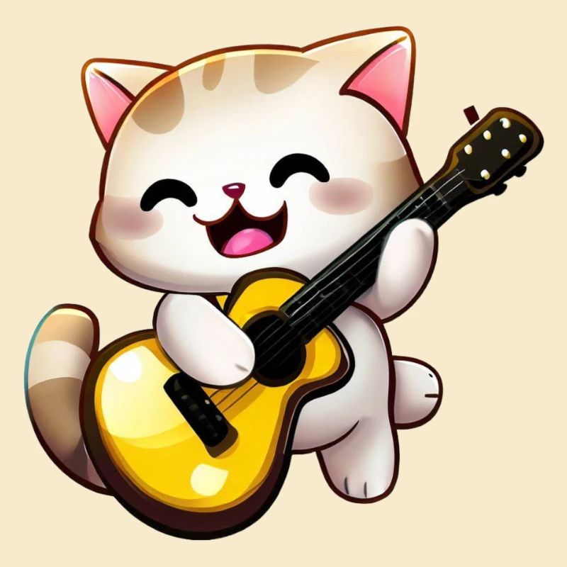 Cat with guitar