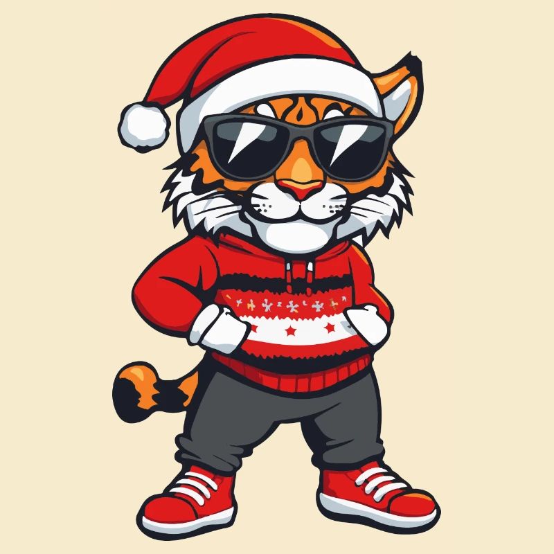 Tiger Weihnachten Ugly Christmas