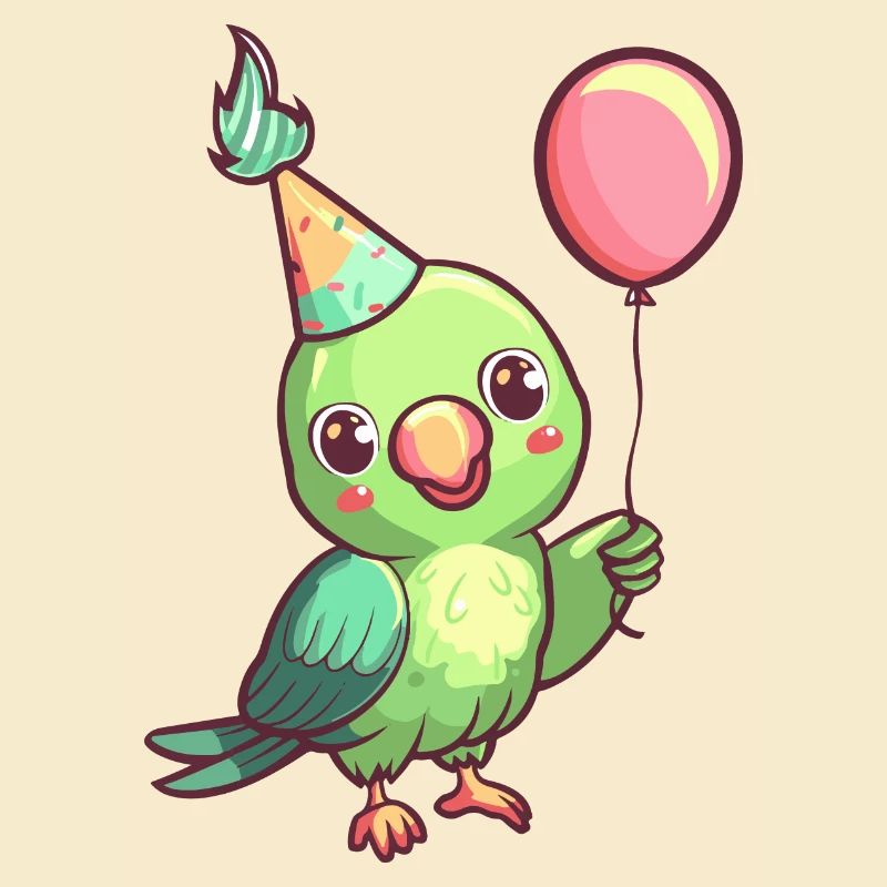 Bande dessinée d’anniversaire de perroquet