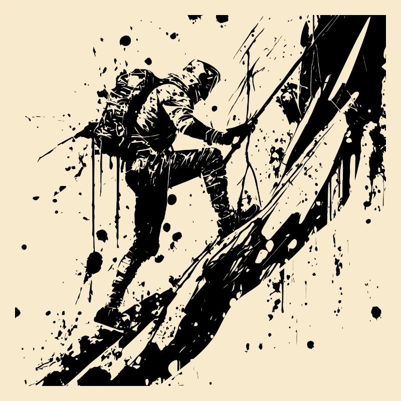 Mountaineer climbing