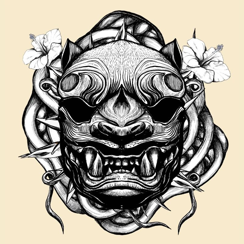 Tiger mit Blumen