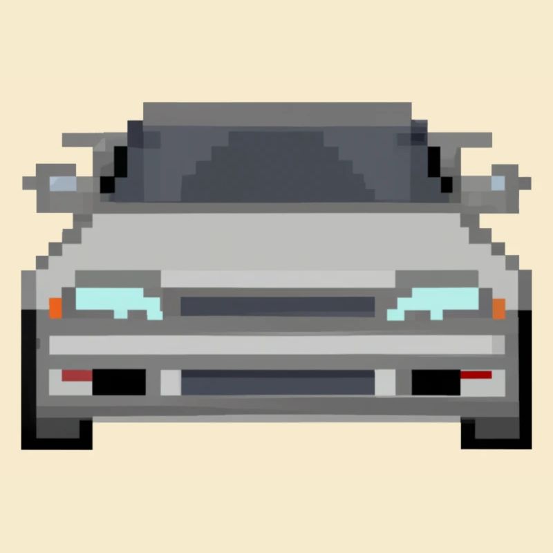 Car Pixel Art Grey