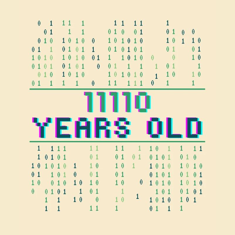 30th Birthday 30 Years Old Binary Code Computer Science