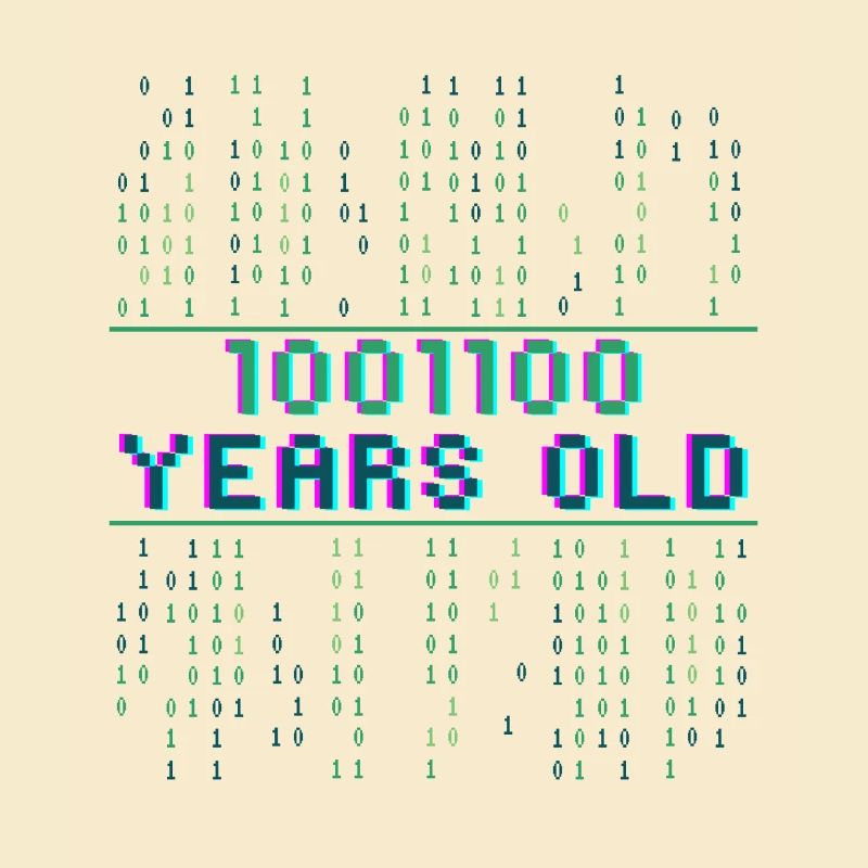 76th Birthday 76 years old Binary Code Computer Science