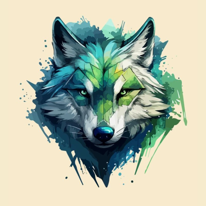 Blauer Wolf Graffiti
