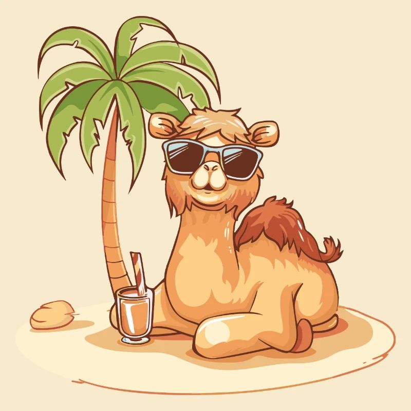 Kamel Sommer Strand Comic