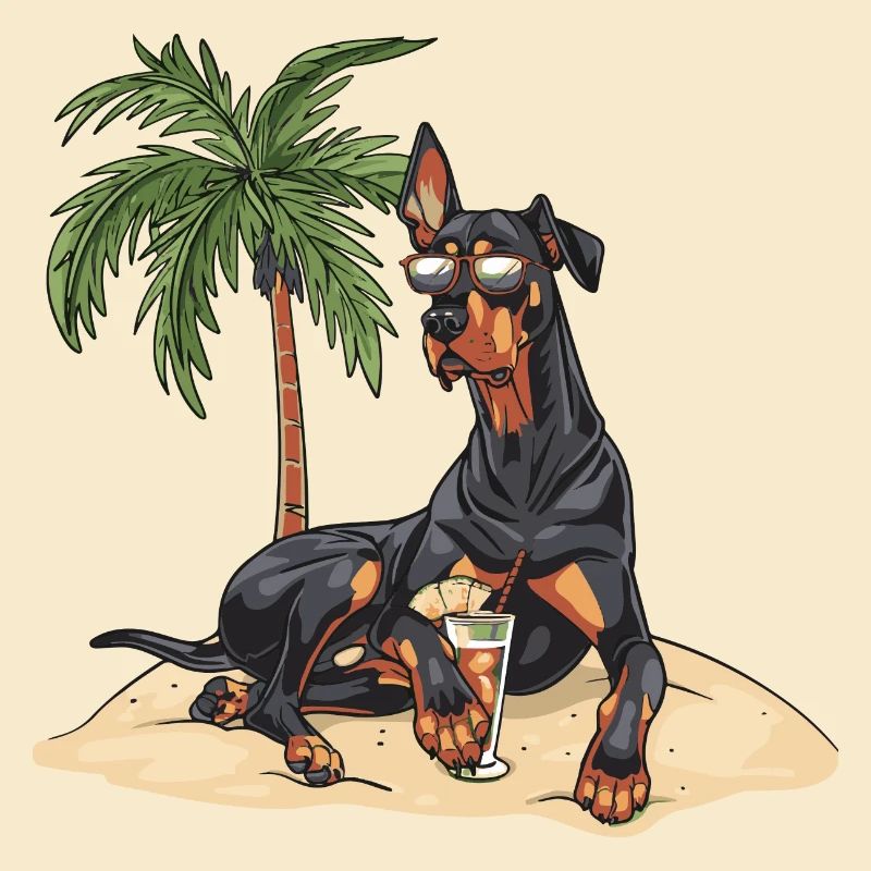 Dobermann Hund Sommer