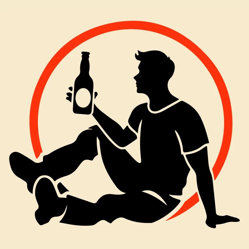 Beer Drinking Silhouette