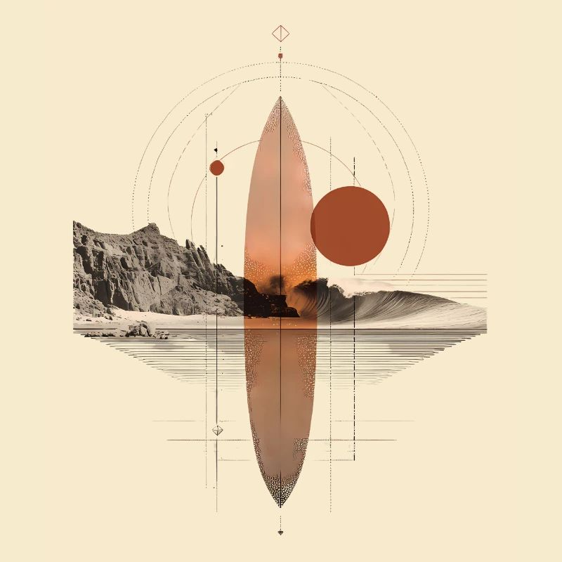 Copper Waves Orbit - Geometric Surfboard
