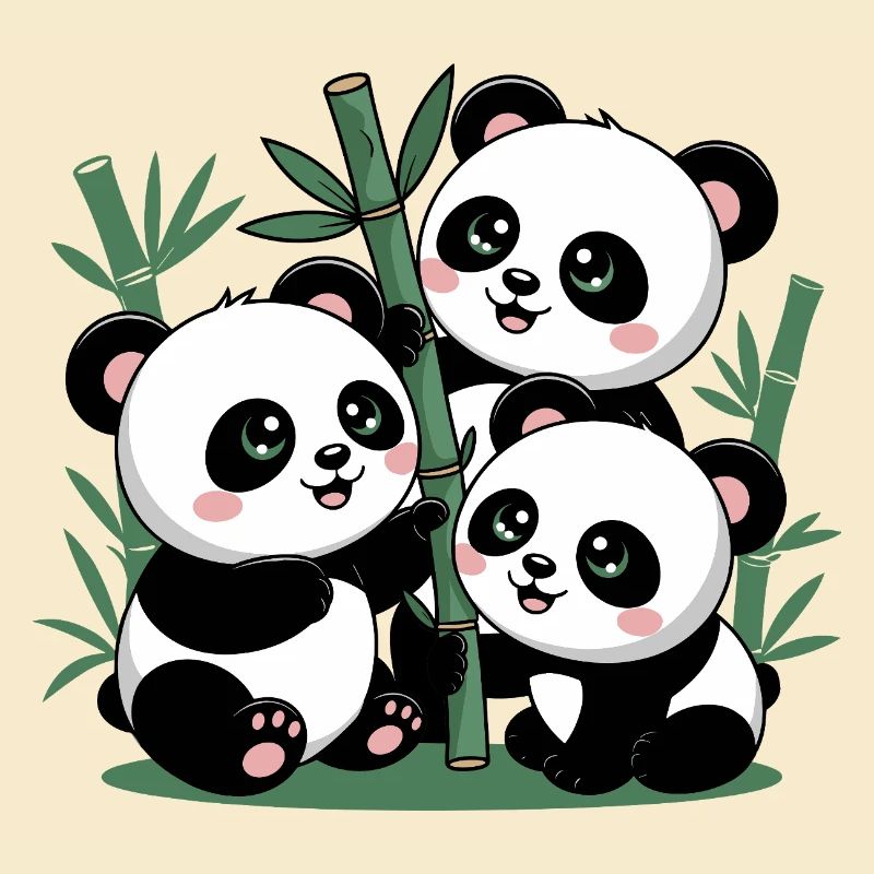 Niedlicher Panda Bambuswald