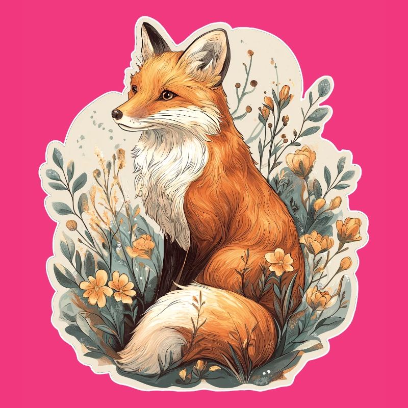 Fuchs mit Blumen
