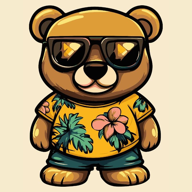 Bär Comic Cool Sommer