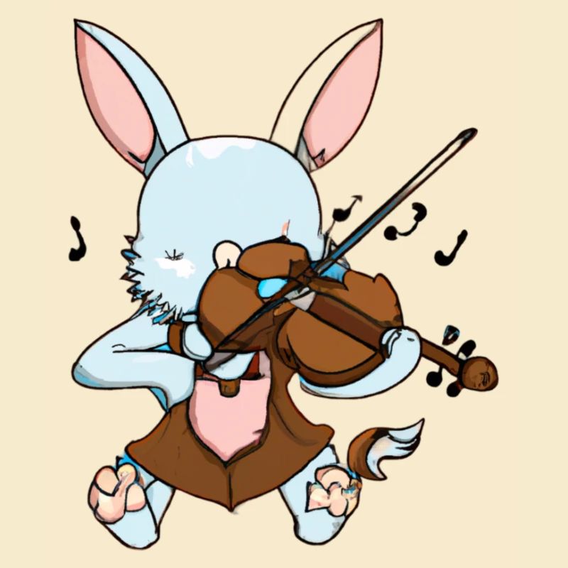 Rabbit plays violin