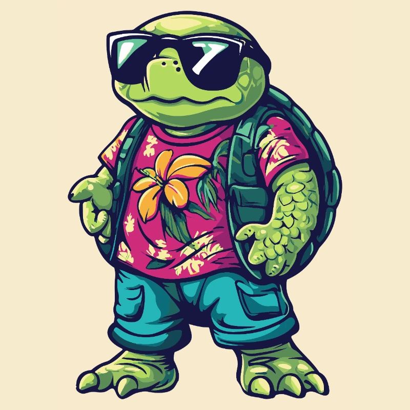 Schildkröte Comic Cool Sommer