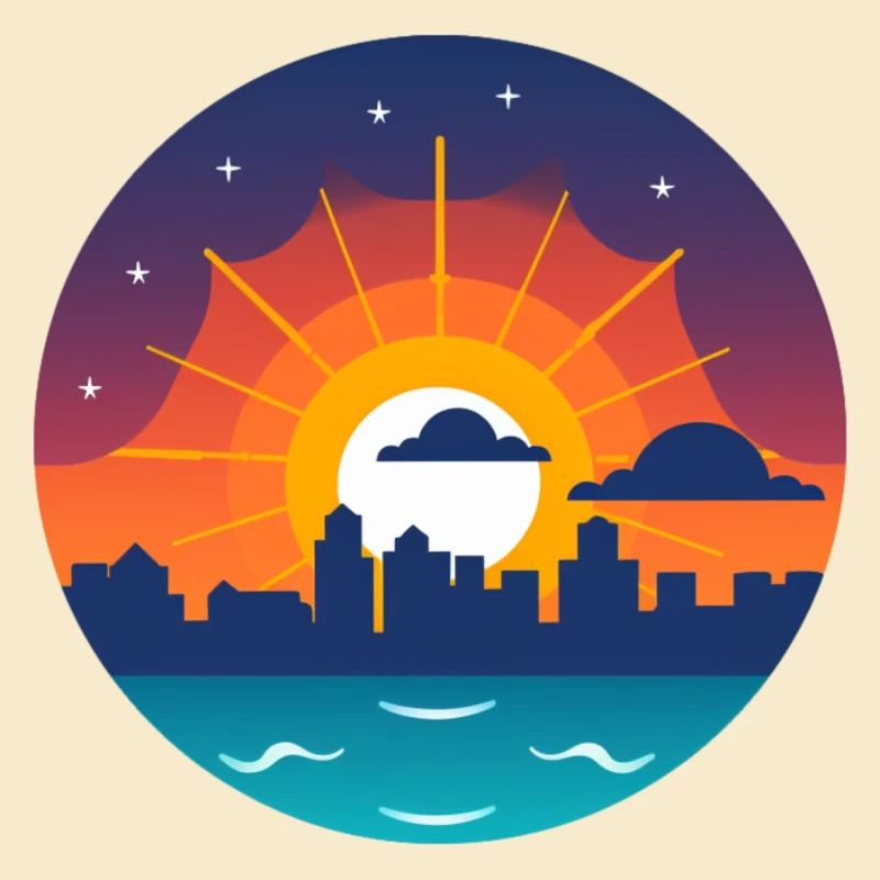 Comic Sunset Skyline