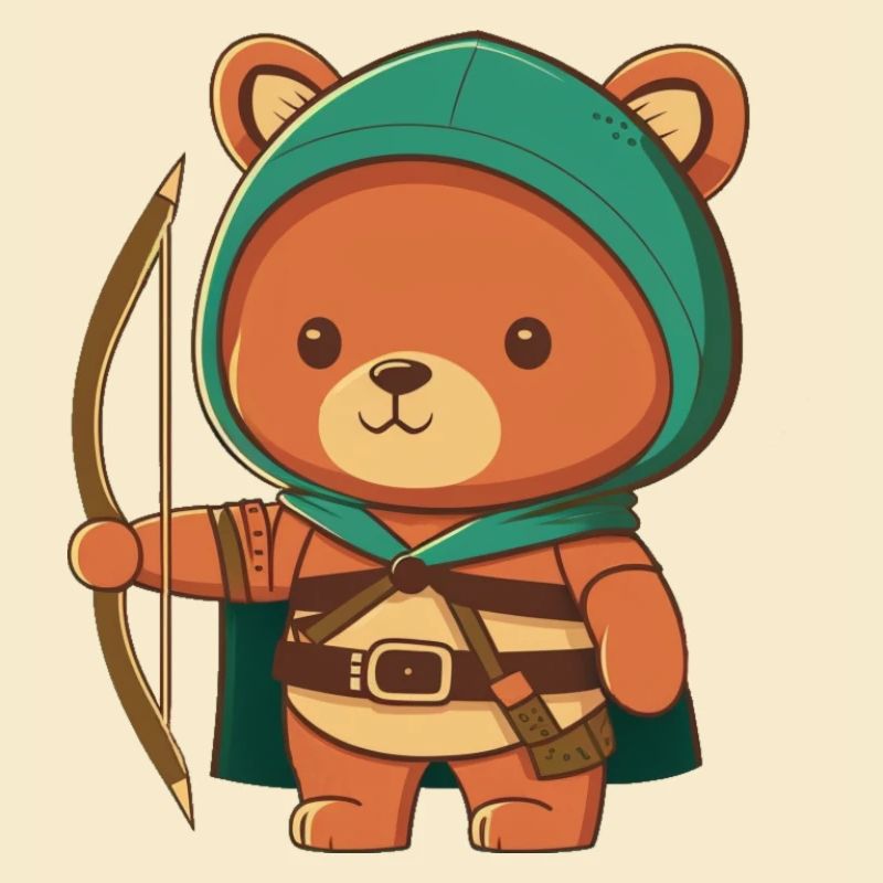 Bear with bow