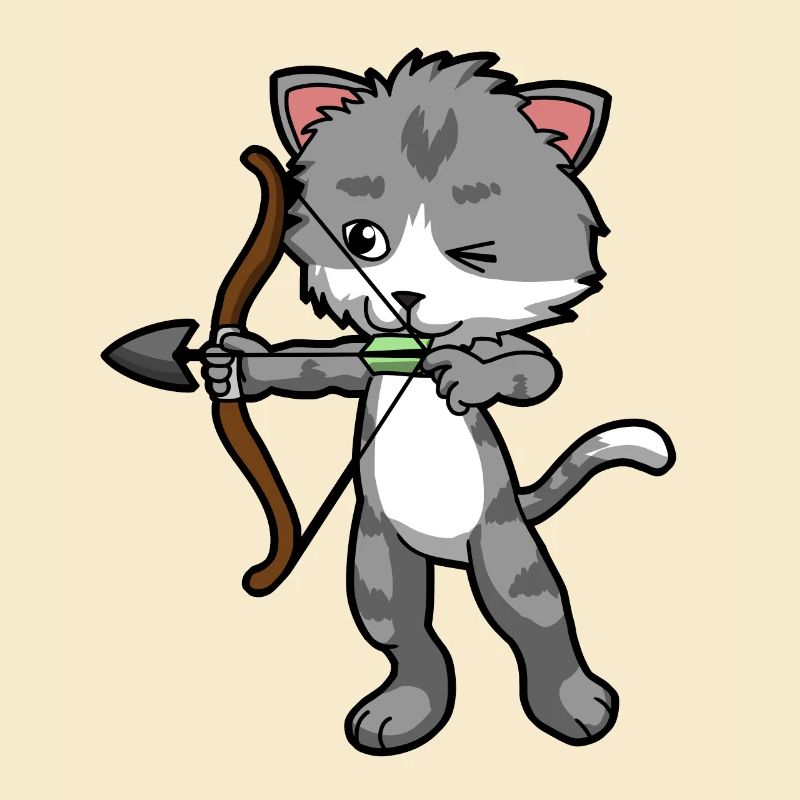 Amour Chat avec flèche et arc tireur