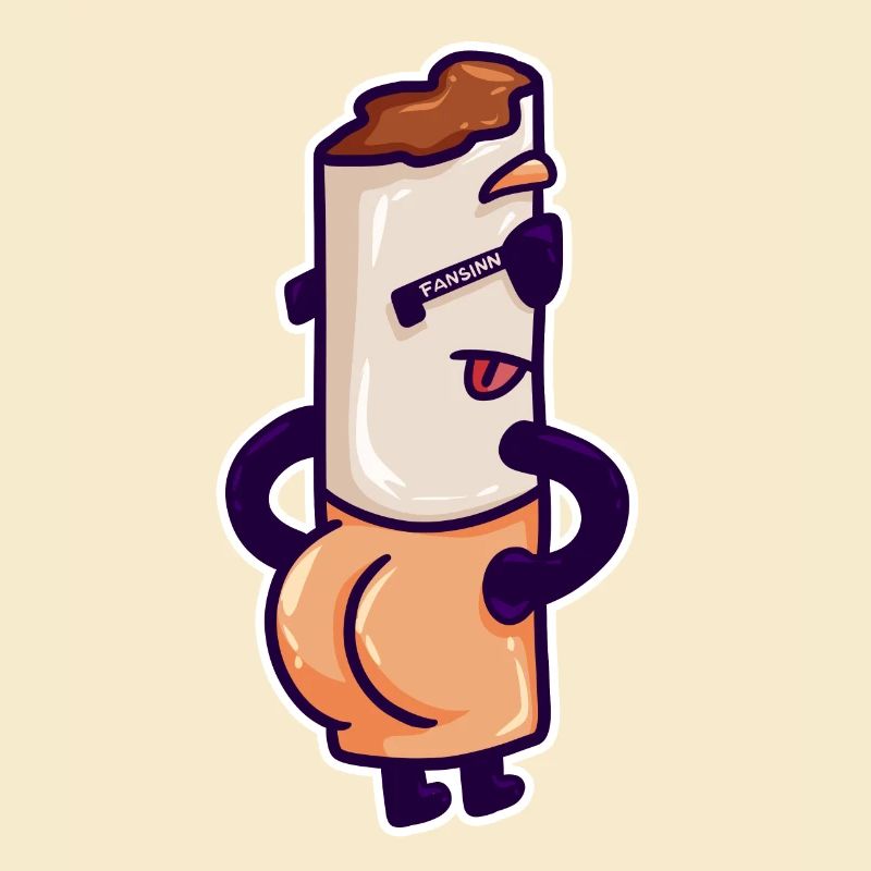 Cigarette Smoking Cigarette Fire Addiction Comic Gift