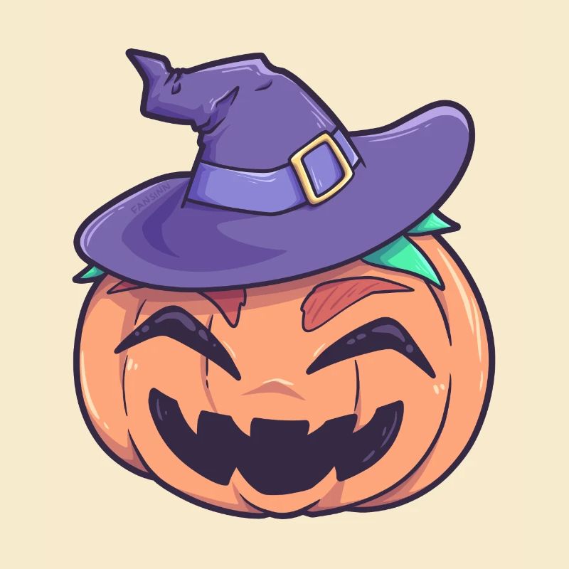 Pumpkin witch halloween monster