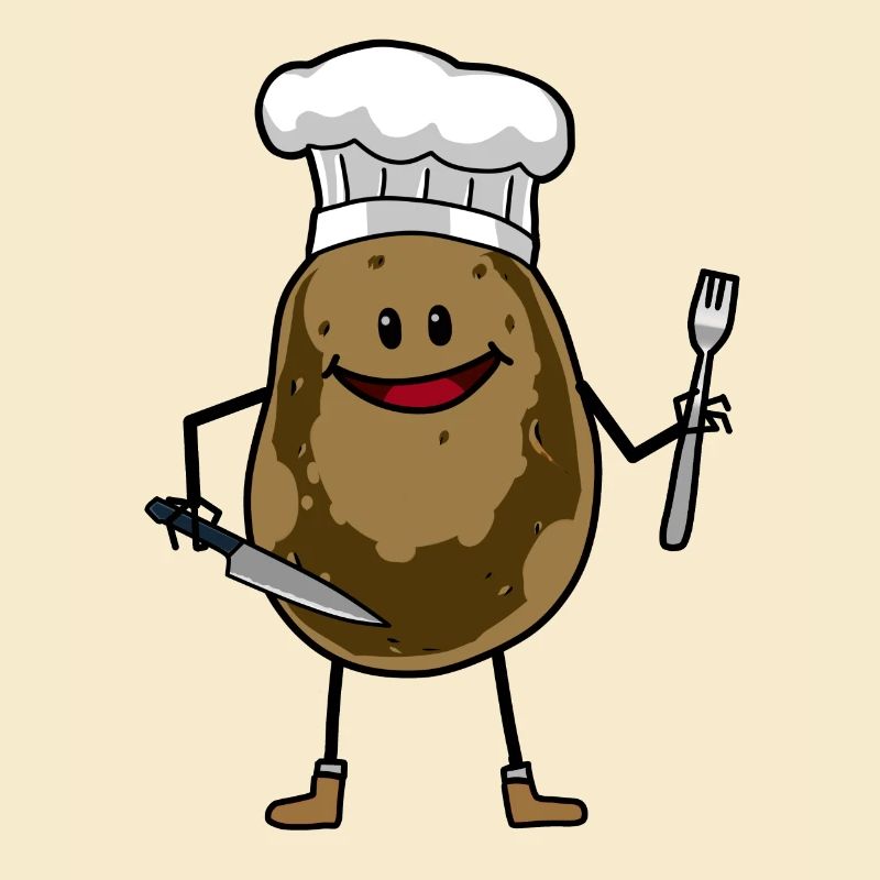 Potato Chef Chef's Hat Chef's Knife Kitchen