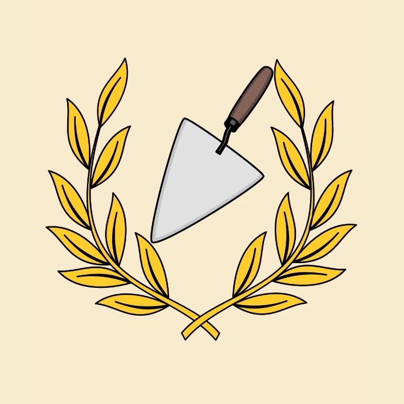 Laurel wreath craft bricklayer trowel