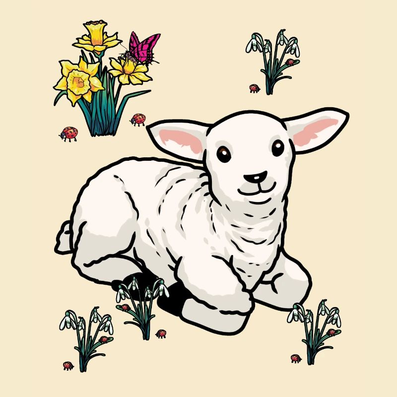 Happy Easter Nature Spring Lamb Ungulates Sheep