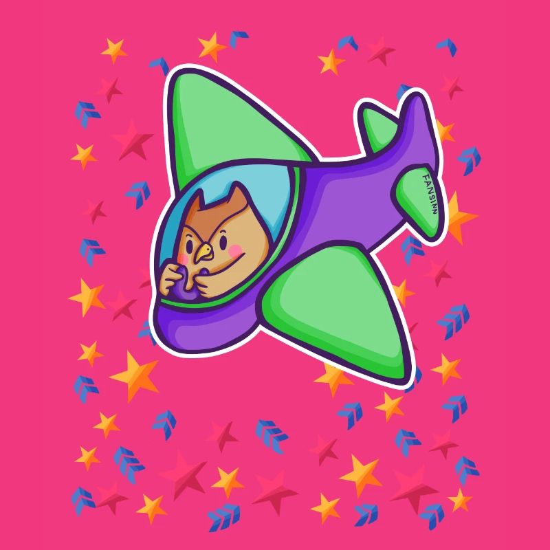 Owl Pilot Airplane Starry Sky