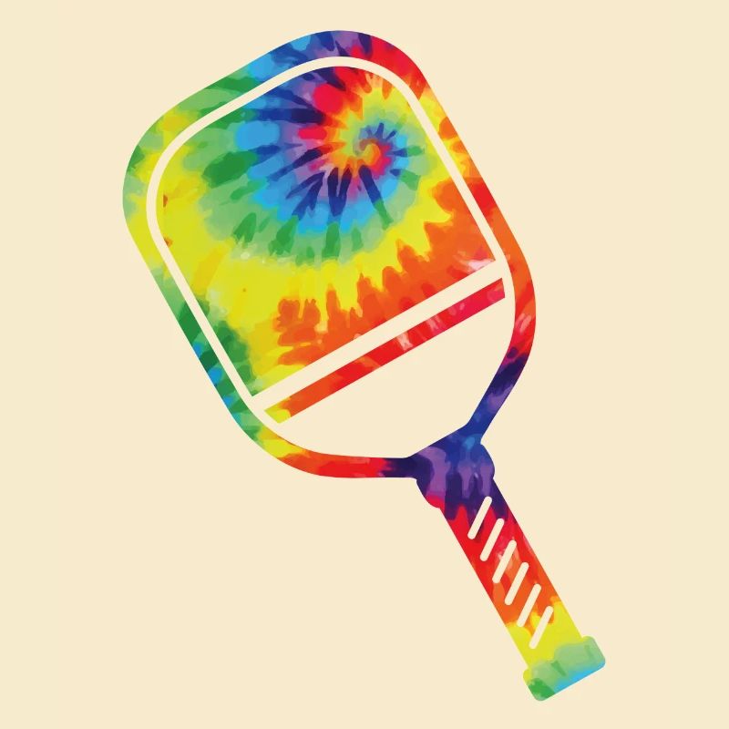 Pickleball Paddle Tie Dye Retro