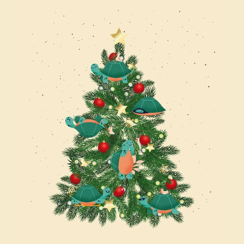 Sea Turtle Tortoise Christmas Tree