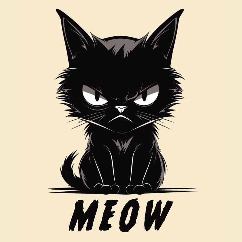 MEOW Cute Annoyed Cat Face